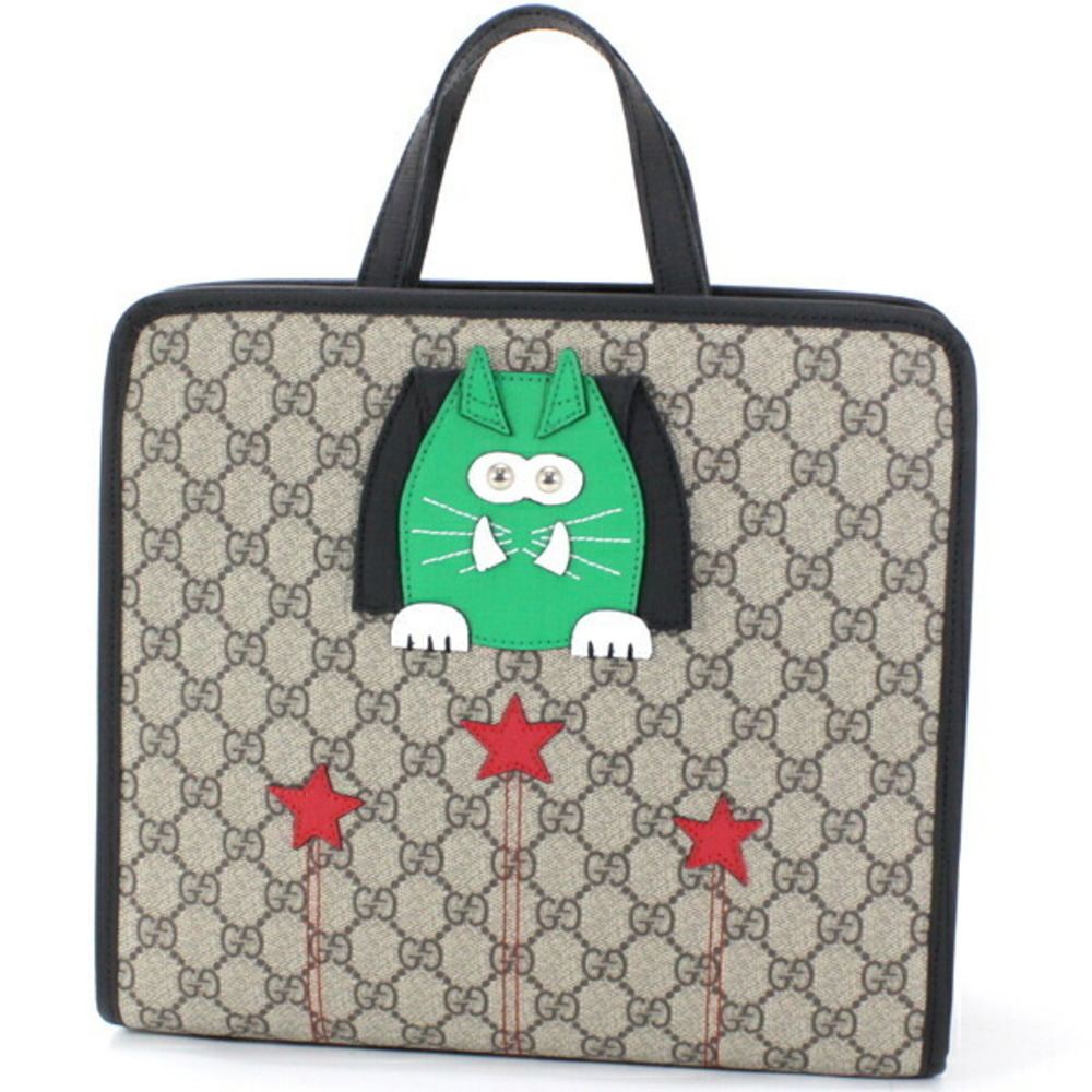 Gucci GG Supreme Handbag Cat Black Red